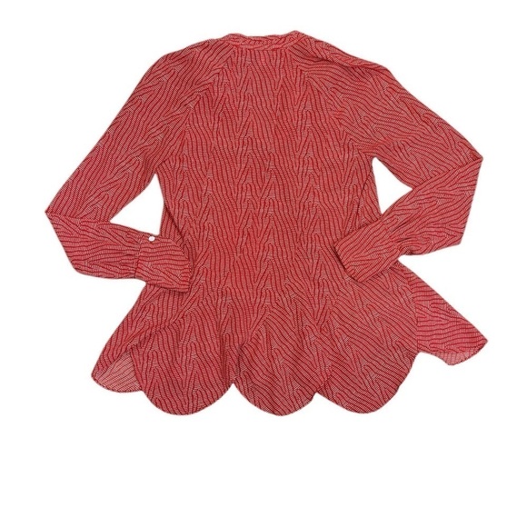 Derek Lam Vibrant Red Patterned Blouse - Picture 2 of 4